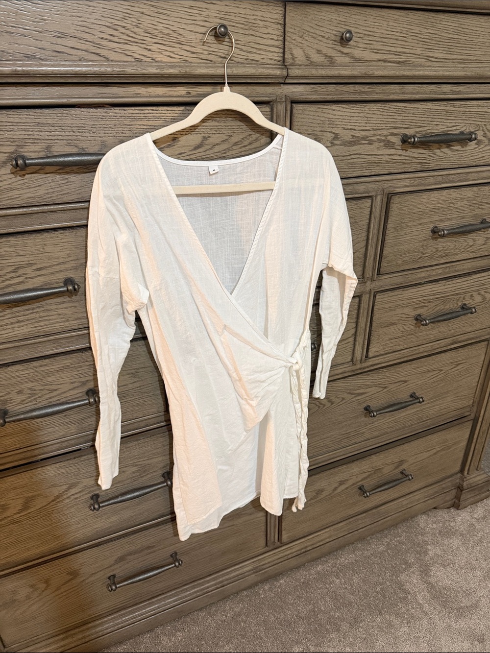 Lightweight White Wrap Top